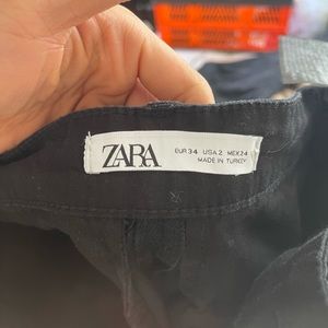 ZARA black high waisted cargo pants